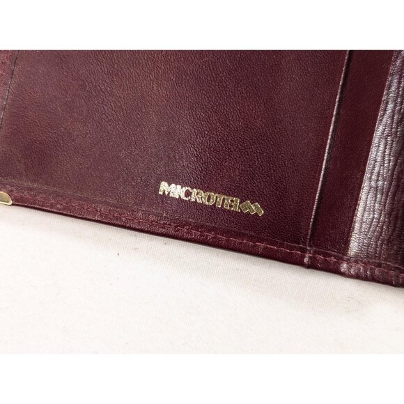 Vintage Burgundy Leather Travel Wallet: Bifold Organizer, Card Holder - Picture 10 of 10